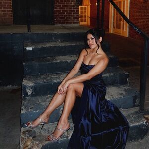 Windsor Navy Satin Formal Dress